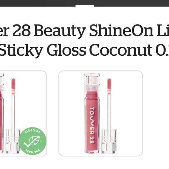 Tower 28 Beauty ShineOn Lip Jelly Non-Sticky Gloss Coconut 0.13 oz/ - Picture 3 of 3